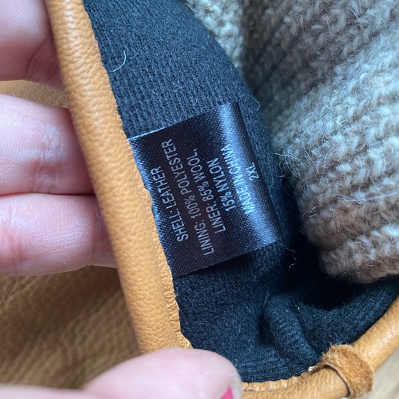 Guide Gear Wool and Leather Mittens - Picture 4 of 4